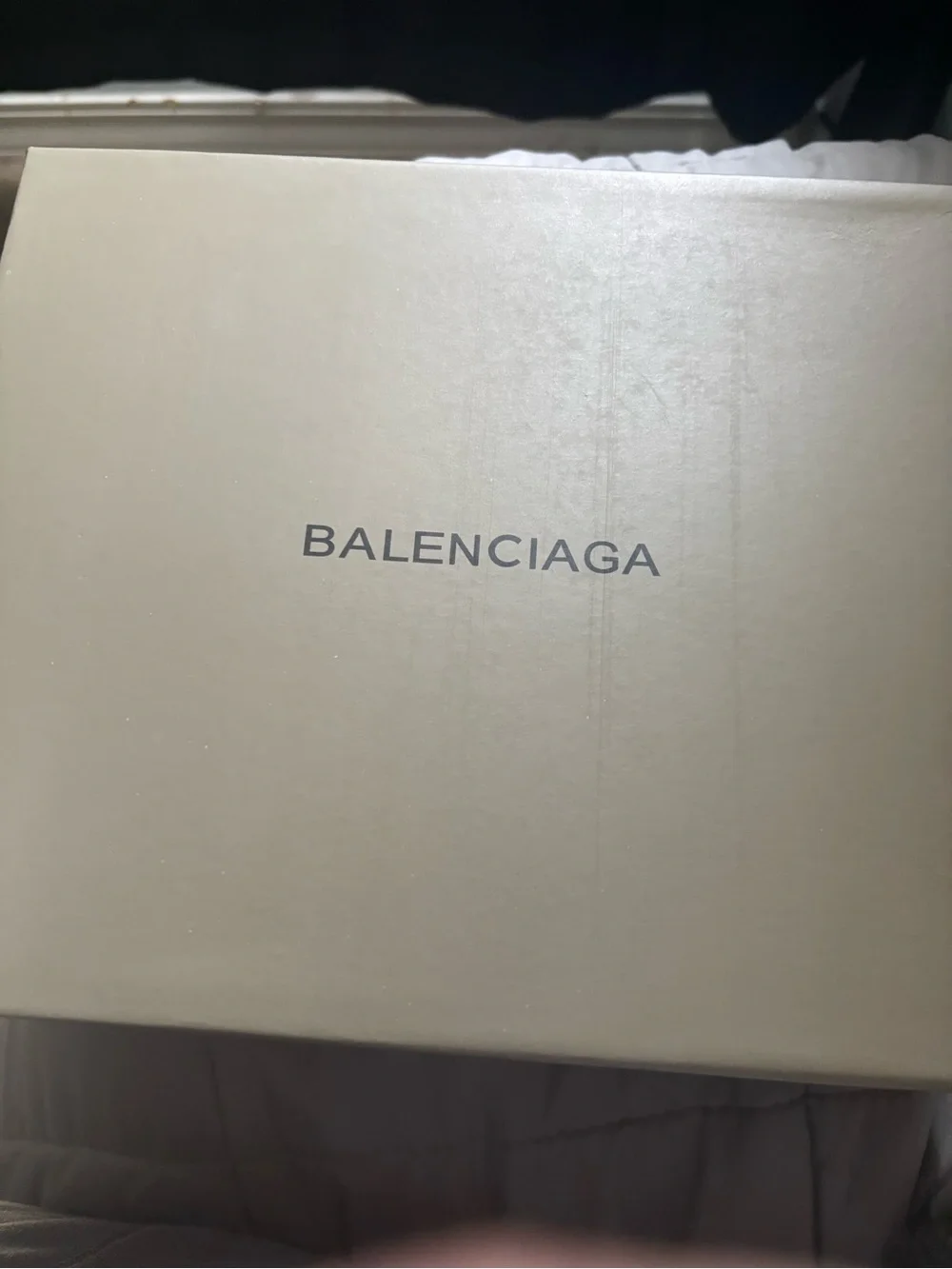 Balenciaga Black Shearling Logo Slide Sandals with Red & White Stripe
